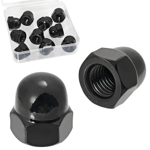 M10-1.5 Acorn Nuts,10PCS Black M10 304 Stainless Steel(18-8) Acorn Cap