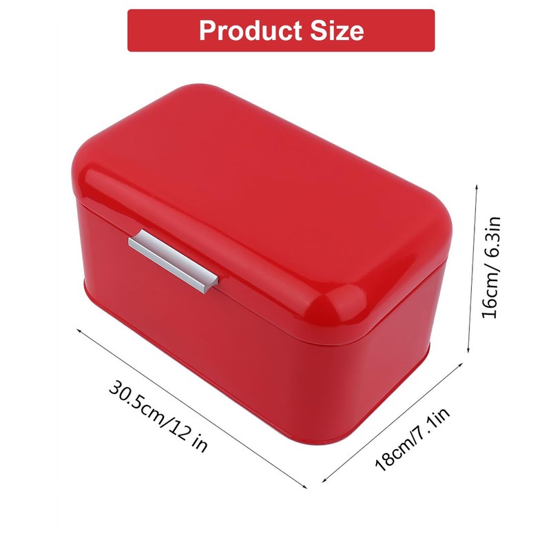 Retro Metal Bread Box for Kitchen Counter - Large Capacity