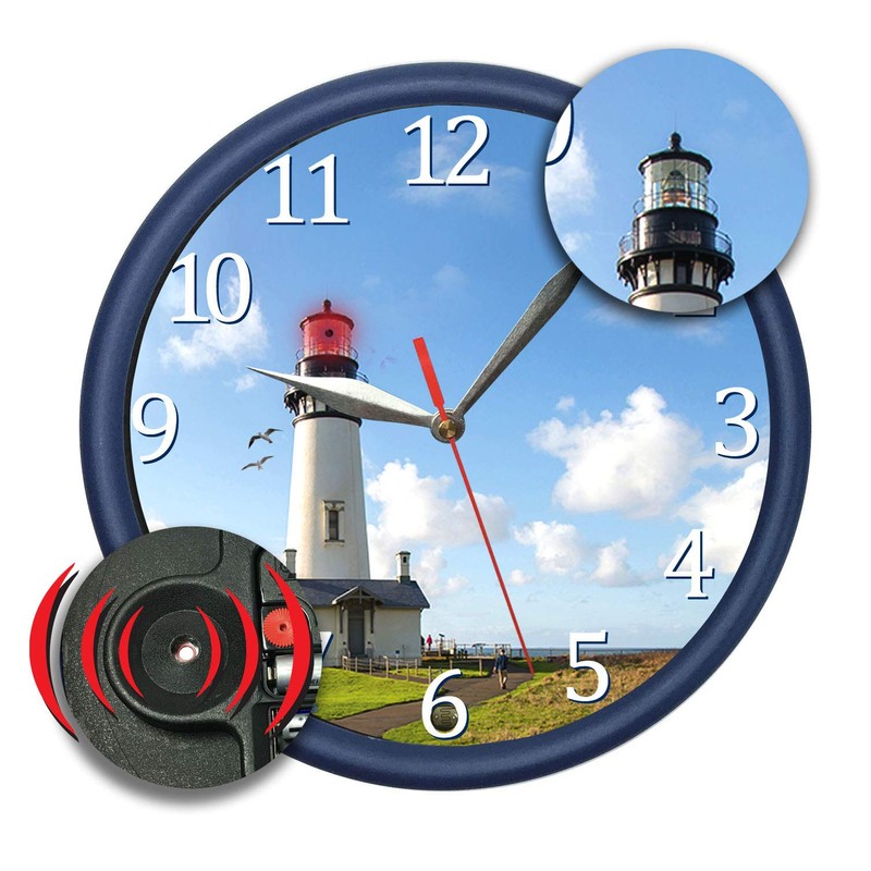 PondTech Lighthouse 8" Wall Clock with Sea Gull Sound and