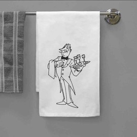 Azeeda 'Butler' White Cotton Tea Towel/Dish Cloth (TW00000810)