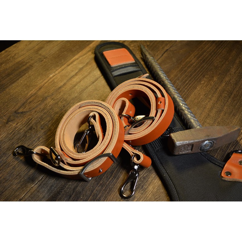 Construction suspenders for carpenter, men for framing Leather tool belt