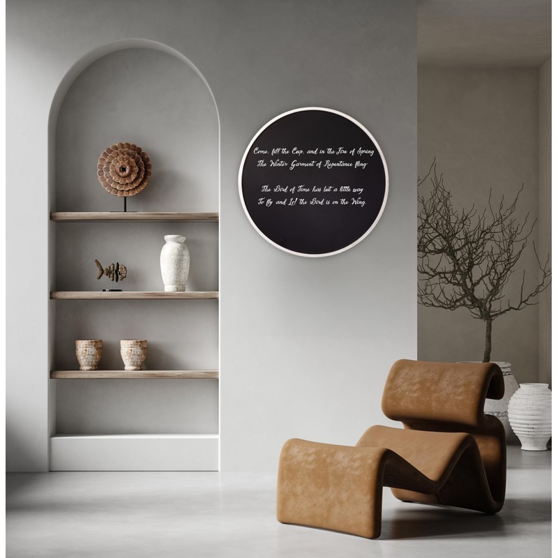 Better Office Products Large Round Magnetic Chalkboard with Wooden Frame