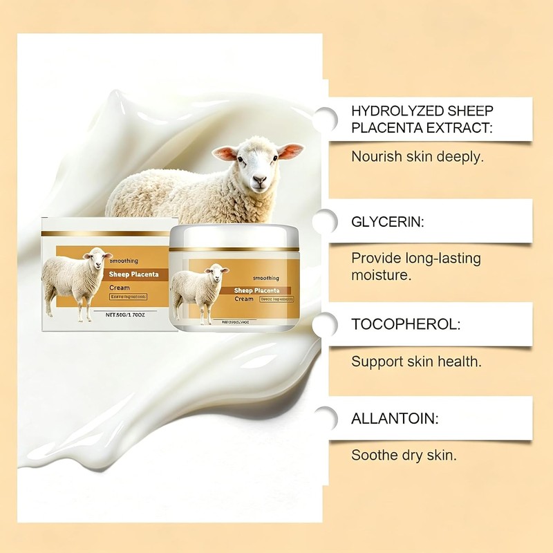 Sheep Placenta Cream，Extract Activity Collagen，Face Instant Repairing Creams，Deep Hydration，Reduce Wrinkles