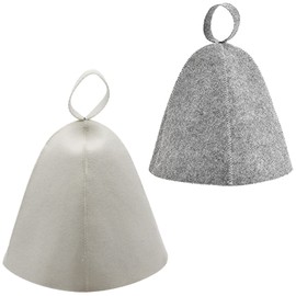 Samcos Sauna Hat, Set of 2 Colors, Sauna Hat, Sauna Goods, Sauna Cap, Felt, Towel Fabric, Washable, Handle, Simple, Middle Hair, Long Hair, Men's, Women's