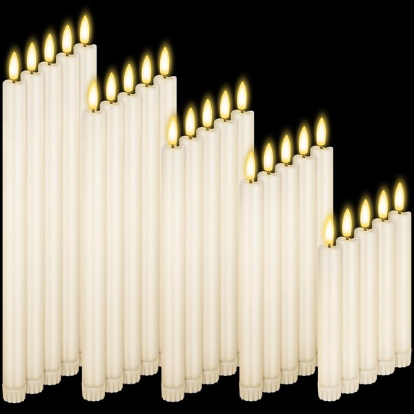 Rossesay 40 Pcs Flameless LED Taper Candles Battery Operated Taper