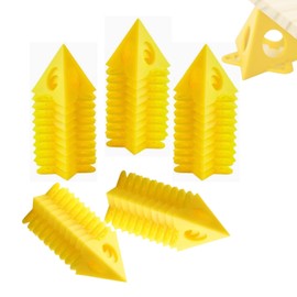 50 Pack Canvas Painting Stands, Paint Pyramid Stand Mini Cone Cabinet Door Risers Holders Woodworking Artwork Display Pouring Paint Canvas Stands (Yellow)