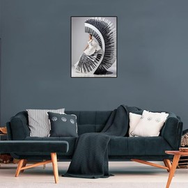 JXAVAXDE Piano Dress Diamond Painting, Music 5D Sparkling Diamond Painting Kit for Adults Beginners Home Wall Decor DIY Gift Drill Round Art Gems 12x16 Inch