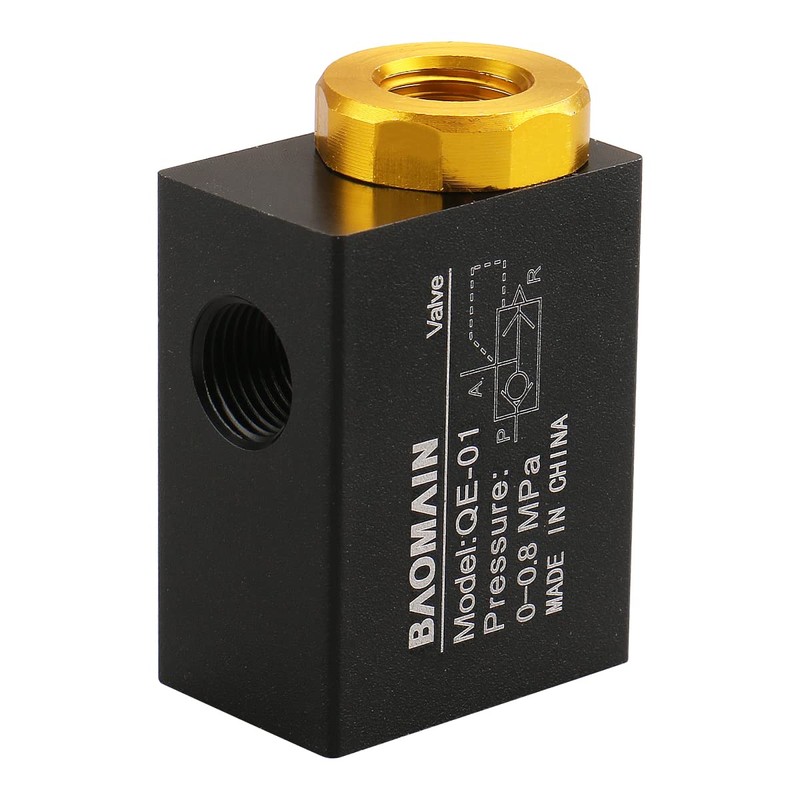 Baomain Pneumatic One Way Quick Exhaust Valve QE-01 1/8PT Inlet