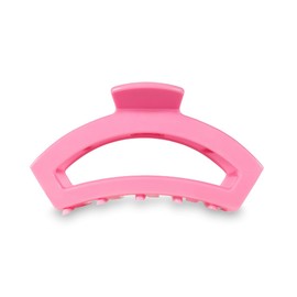 TELETIES - Large Open Claw Clip - Strong Grip, Bendable Teeth, Comfortable Cutout Design - Ideal for Long, Thick, Curly, or Wavy Hair - For All Hair Textures - Spring Collection - Peonies