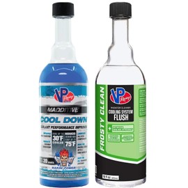 VP Racing 2085 + 208816 - Cool Down Coolant Performance Improver, and Frosty Clean Cooling System Cleaner & Flush, 16 Ounces