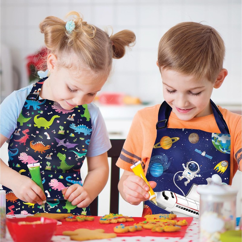 DECOWALL AP-004 Kids Apron – Space Planets for Boys Girls