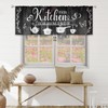 MESHELLY Black Kitchen Curtains 52Wx18H Inch Rod Pocket Farmhouse Valance