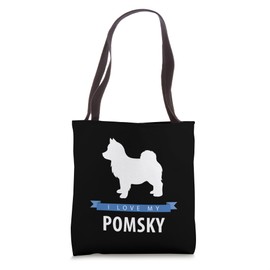 I Love My Pomsky Tote Bag