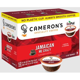 Cameron's Coffee Single Serve Coffee Pods, Flavored Jamaican Me Crazy, 12-Count, (Pack of 1)
