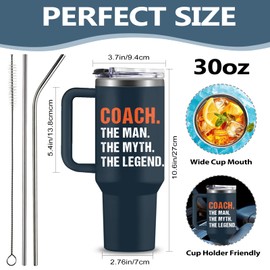 WWHSAI Coach Gifts - 30 Oz Coach Nutriton Facts Tumbler, The Man The Myth The Legend - Christmas Birthday Cheer Coachs Gifts, Soccer Softball Basketball Swim Coachs Appreciation Gift for Him