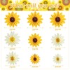 9 PCS Sunflower Paper Fan Decorations Set, Yellow and White
