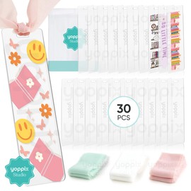 6x2” Acrylic Bookmark Blanks- 30 Pieces Acrylic Bookmark Kit with 30 Pcs Ribbon for Reading Lovers DIY Crafts Hanging Tag Gift Tag Price Tags, Graduation Back to School Presents(Rectangle)