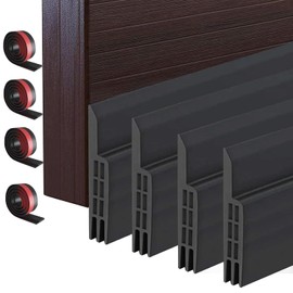 4 Pcs Autoadhesivo para Puerta Tira de Goma de Puerta - 400cm Sello de Puerta para Hueco de Ventana o Puerta, de Silicona Tira reptiles Polvo Prevención Cinta Tapón Ruido A Prueba - Negro