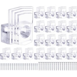 Mirror Holder Clips,Clear Plastic Mirror Clips for Wall Mounting Mirror Mounting Hardware,Mirror Hangers for The Wall with Screws Kit (Classic Style A)