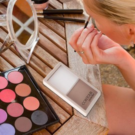 Paleta Bronceadora - Paleta de contorno de maquillaje portátil, bronceador facial en polvo,Polvo prensado multifuncional, bronceador brillante, potenciador de bronce brillante, resaltado para