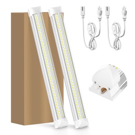 ONLYLUX LED Shop Lights, LED Tube Light 25W 6000K, Garage Lighting, Super Bright, Under Cabinet Lighting, Linkable with Plug Shop Lights for Garage Workbench Workshop Basement (2 Pack)