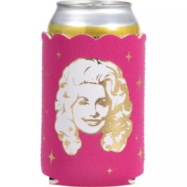 Dolly Parton Pink Can Cooler Sleeve 4" x 5" Neoprene Polyester Party Favors
