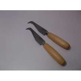 R Murphy USA Set of (2) Yarn Knives New Wood Handles 4in Hooked Curved Stiff Blades Multi Use Craft Knife Massachusetts USA