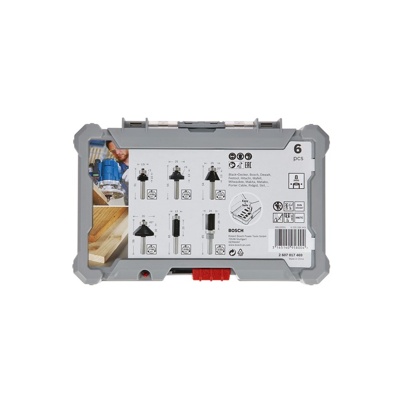 Bosch Professional 6-Piece Edge Cutter and Edge Router Set (for