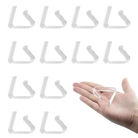 QIYUDA 12 Pcs Plastic Large Table Cloth Holder Clips, Non Slip Clear Windproof Tablecloth Clip, Picnic Table Skirt Cover Clamps for 35-55mm Thickness Tables