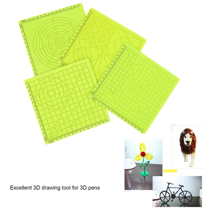 4Pcs 3D Printing Pen Silicone Pad Green Copy Board Soft