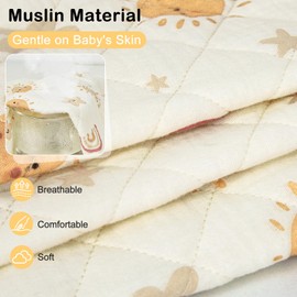 SheSeek Muslin Bassinet Sheets Waterproof Baby Bassinet Mattress Sheets 2 Pack Thickened Ultra Soft Fitted Crib Cover 33" x 17" for Oval Cradle, Rectangular Mattress Pad, Mocha