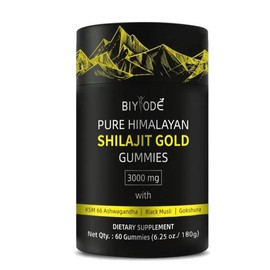 Pure Himalayan Shilajit Gummies With Ashwagandha, Gokshura No added sugar, 60 Gummies Edible Vitamin Supplement Fitness Healthcare Dietary Vitamin:_1 Bottle