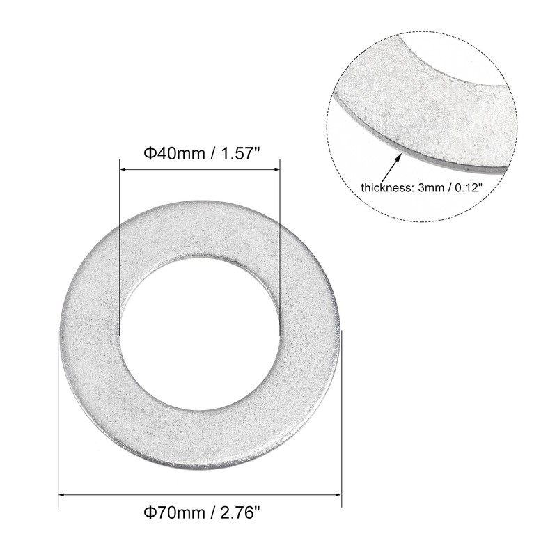 sourcing map 70mm x 40mm x 3mm Carbon Steel Flat
