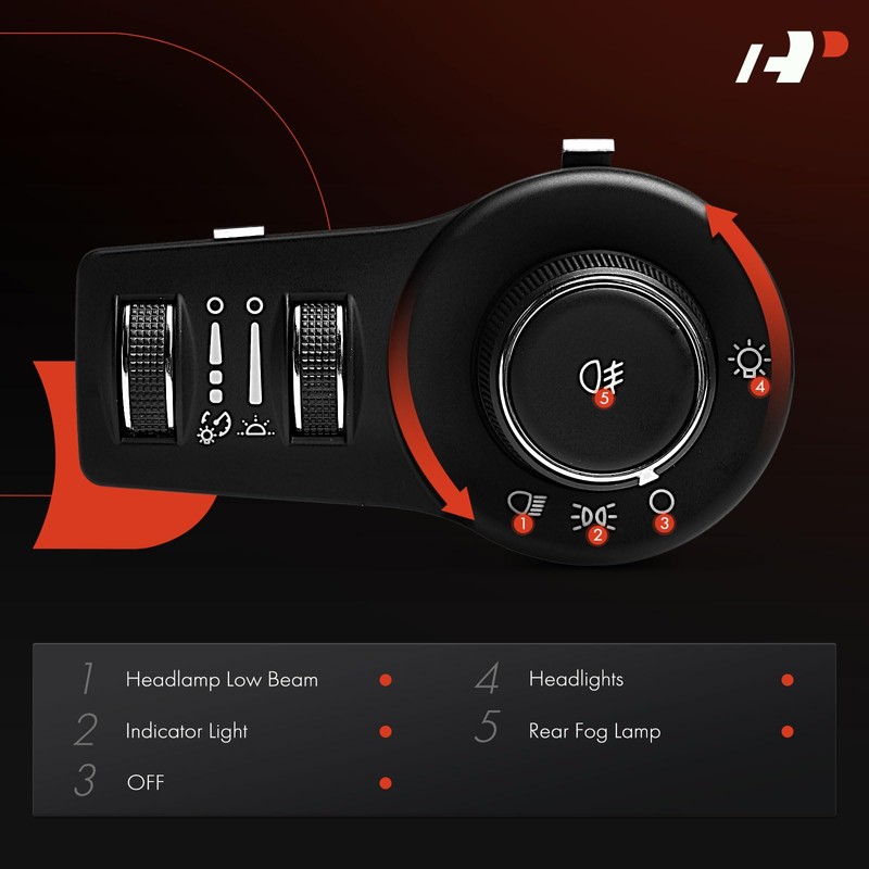 A-Premium Headlight Switch Instrument Panel Headlamp Dimmer Switch Compatible with