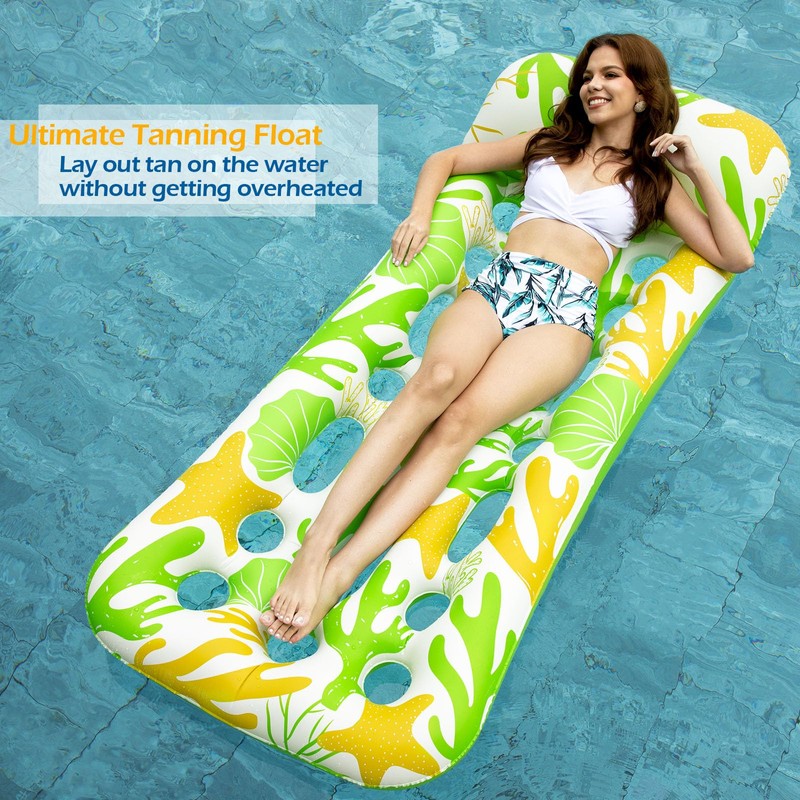 Jasonwell Inflatable Pool Float Lounge - 2 Pack Floaties Rafts