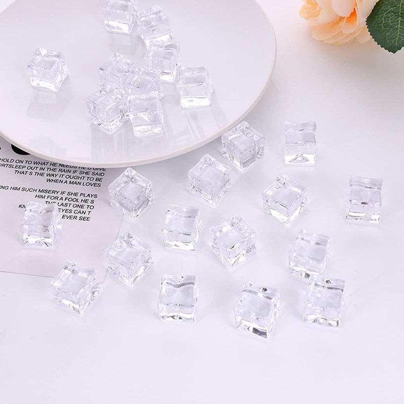 50 Piece 20 * 20MM Fake Ice Cubes Acrylic Plastic