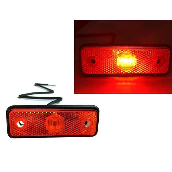 2x Red LED Marker Light 12 V 24 V Trailer