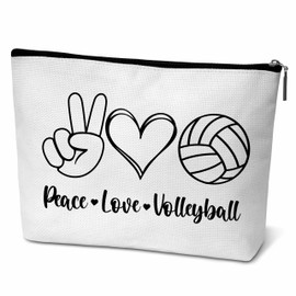ONDTOM Peace Love Volleyball Makeup Bags for Teens, Volleyball Gifts for Teen Girls Players Kids Friends, Volleyball Accessories -B49
