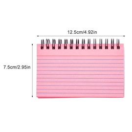 Flash Cards 200 Sheets Revision Cards, 4Pcs Multicolor Index Cards Lined Record Cards, 5 x 3 Inch Spiral Note Taking Paper Coloured Tearable Revision Study Cards for School Learning Memory