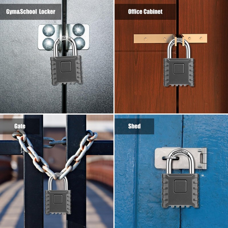 Diyife Large Combination Padlock [One-Touch Unlocking], Heavy Duty Weatherproof Padlock,