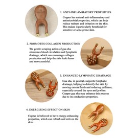 Bambooroots Gua Sha Facial Tool with Copper Rollers, Facial Massager, Stress Reliever, Manual Massage, Easy to use