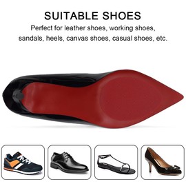 Dr. Shoesert Non-Slip Shoes Pads Adhesive Shoe Sole Protectors, High Heels Anti-Slip Shoe Grips (Red - 2 Pieces)