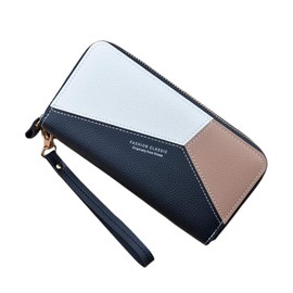 Oyccen Double Zip Long Wallet Women's Large Capacity Card Holders Coin Purse Clutch Phone Bag with Wrist Strap