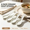 Asian Soup Spoons, 6-Piece White Ceramic Set
