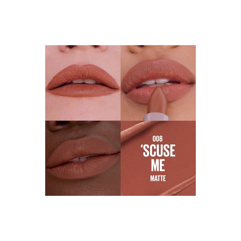 Maybelline Serum Lipstick Labial en Barra Hidratante Mate Scuse Me