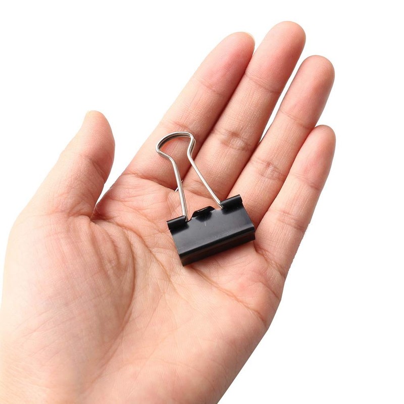 60 Pcs 25mm Mini Binder Clips, Black Metal Bulldog Clips,