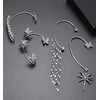 Tornito 4Pcs Butterfly Long Tassel Ear Cuff Dangle Chain Earrings