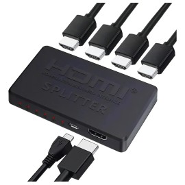 Splitter HDMI Qzgyoool 4K 1x4 Salidas Plug and Play Compatible Consolas y DVR
