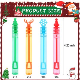 CCINEE 40 Pack Christmas Mini Bubble Wands Bulk for Kids,Christmas Party Favors Cute Snowflake Santa Hat Bubble Toys for Xmas Themed Party Goodie Bag Stuffers Home Gathering Classroom Prizes