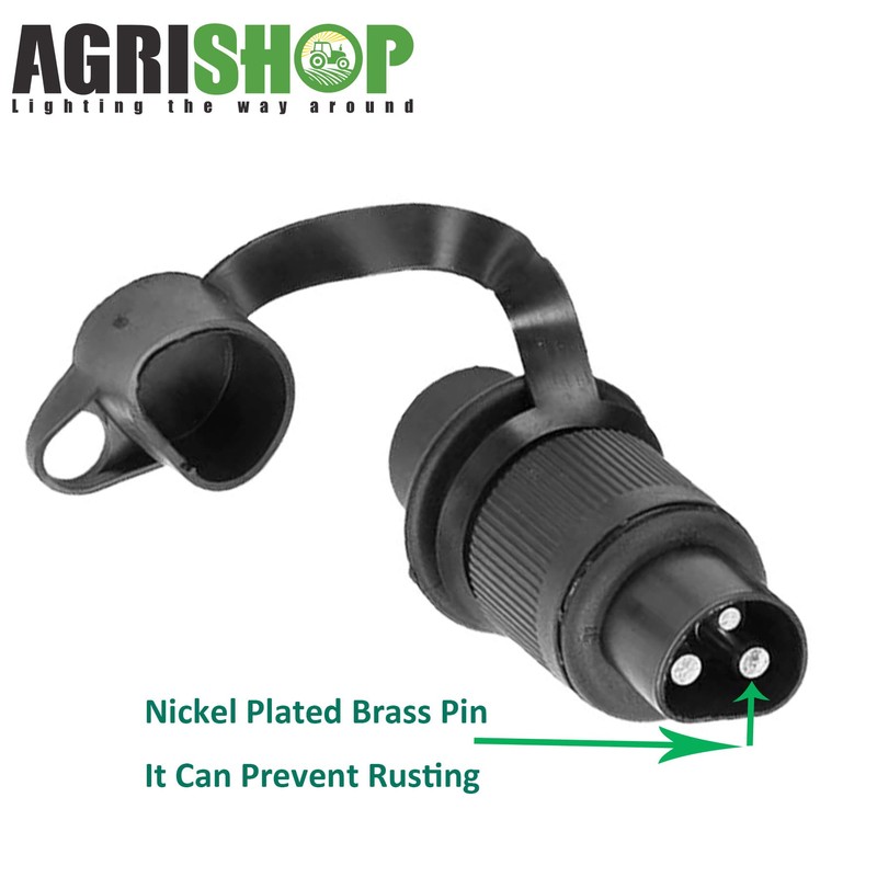 AGRISHOP 2 x Trailer Plug 3-Pin and 1x Trailer Socket
